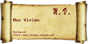 Max Vivien névjegykártya